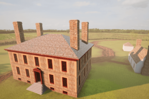 Virtual rendering of the Wilton home on its original property in Henrico County, Virginia.